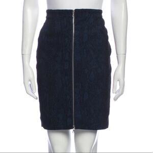 $520 Yigal Azrouel Blue Black Zipper Lace Pencil Skirt - US 6 / M